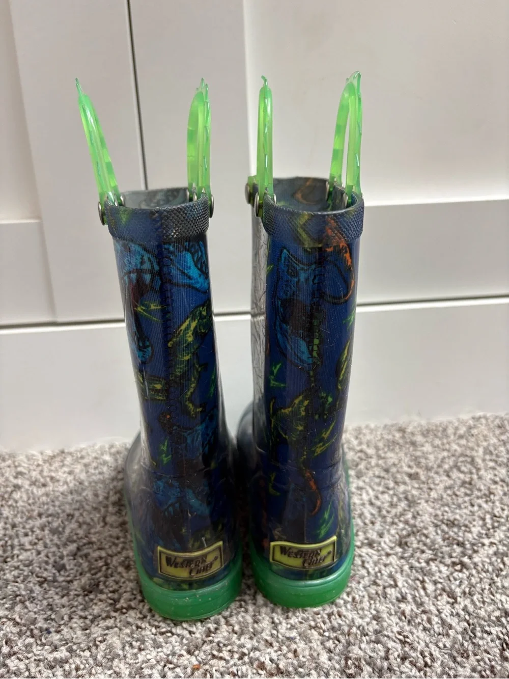 Western Chief Dinosaur Pull On Rainboots Size 11c
